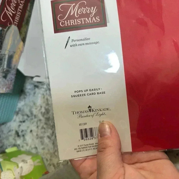 thomas kinkade painter of light christmas pop up hallmark card collectible - Picture 7 of 9